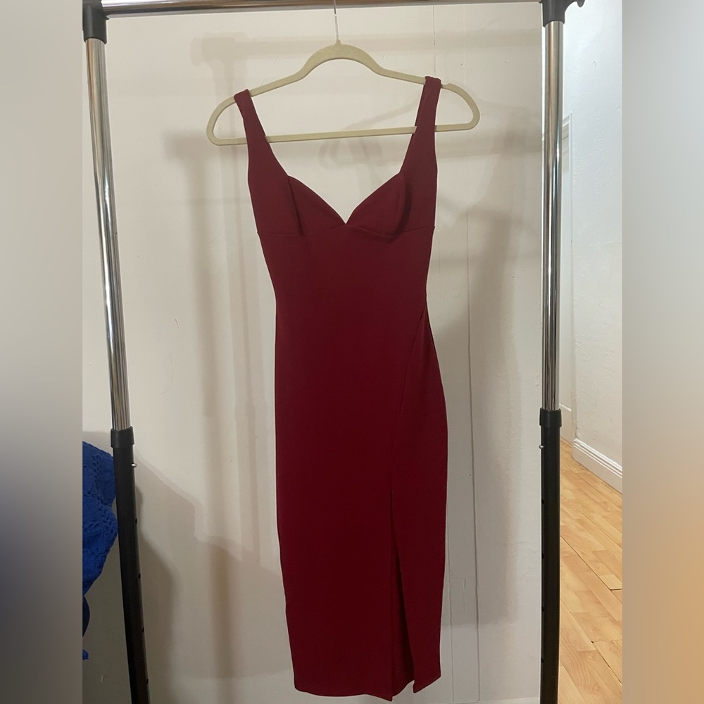 Nasty Gal bodycon burgundy dress, size 2